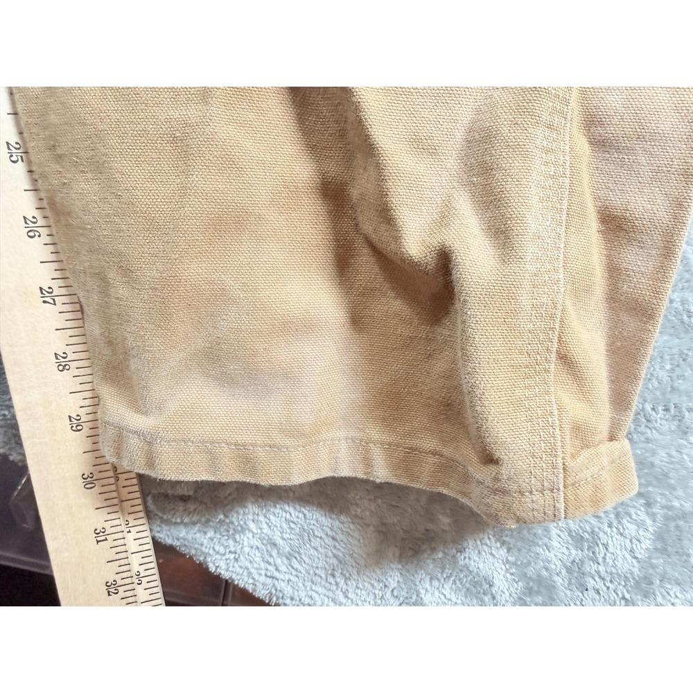 Carhartt R01 Bib Overalls Mens 32x30 Brown Duck Double Knee Workwear - Picture 10 of 12